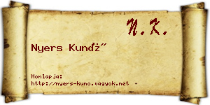 Nyers Kunó névjegykártya